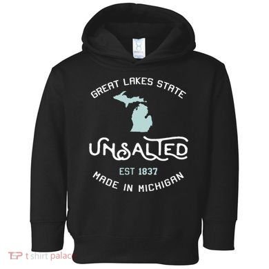 Great Lakes State Unsalted Est 1837 Made In Michigan Toddler Hoodie