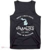 Great Lakes State Unsalted Est 1837 Made In Michigan Tank Top thumb 0