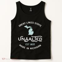 Great Lakes State Unsalted Est 1837 Made In Michigan Tank Top thumb 2