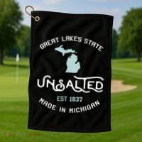 Great Lakes State Unsalted Est 1837 Made In Michigan Golf Towel thumb 1