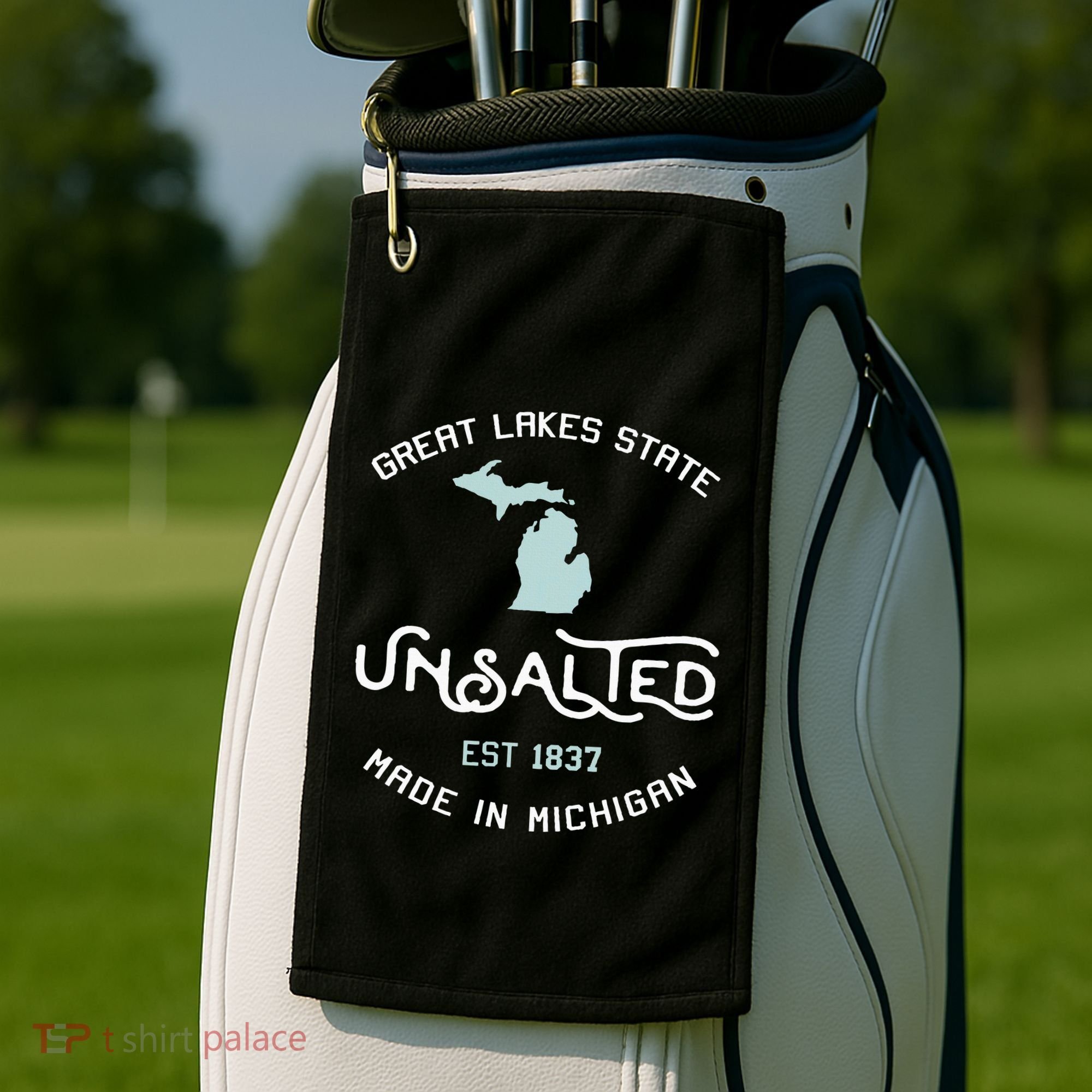Great Lakes State Unsalted Est 1837 Made In Michigan Golf Towel