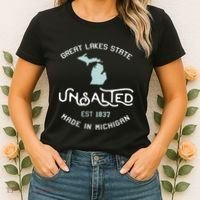 Great Lakes State Unsalted Est 1837 Made In Michigan Women's T-Shirt thumb 2