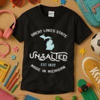 Great Lakes State Unsalted Est 1837 Made In Michigan Kids T-Shirt thumb 3