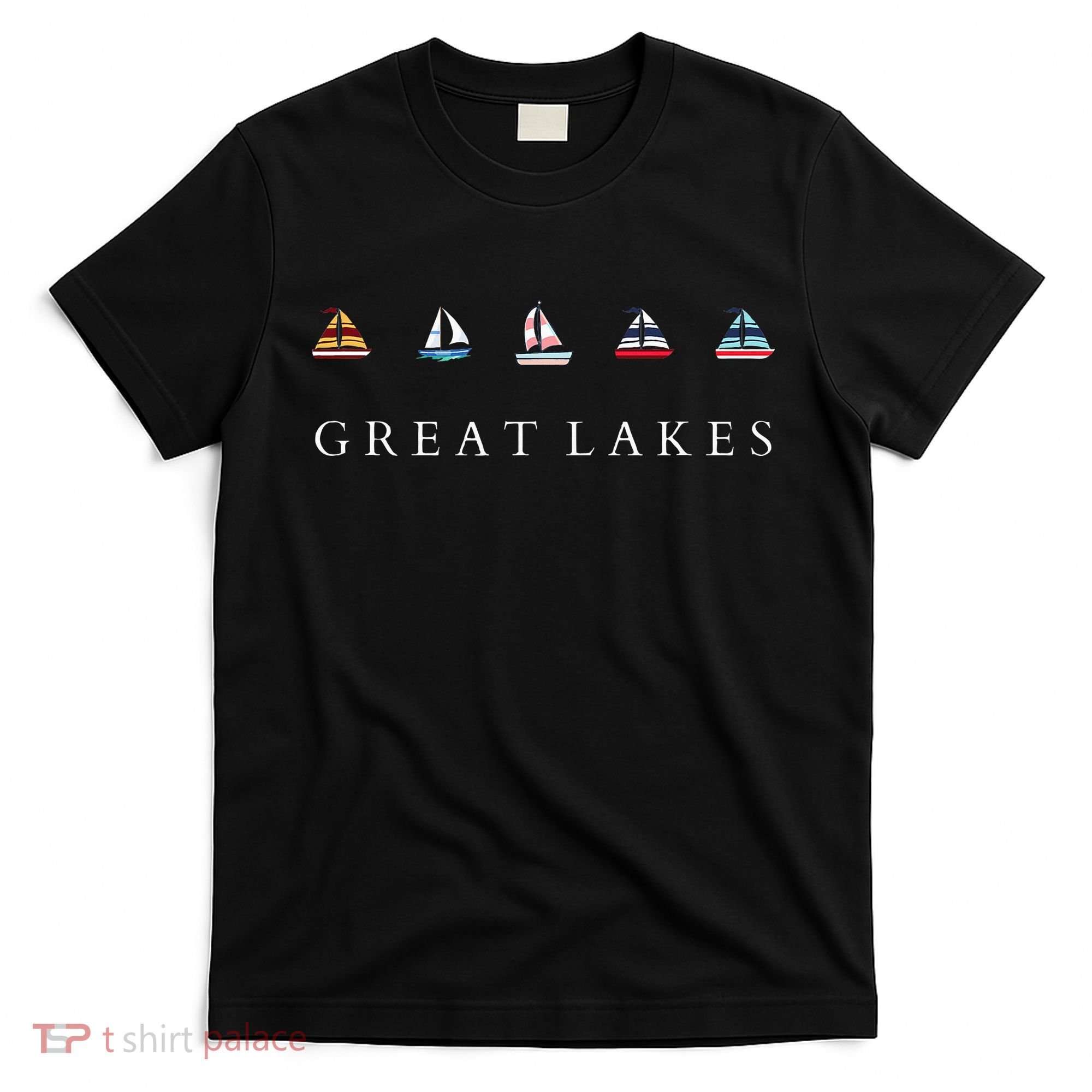 Great Lakes Sailing Americana Lake Michigan Lake Superior T-Shirt