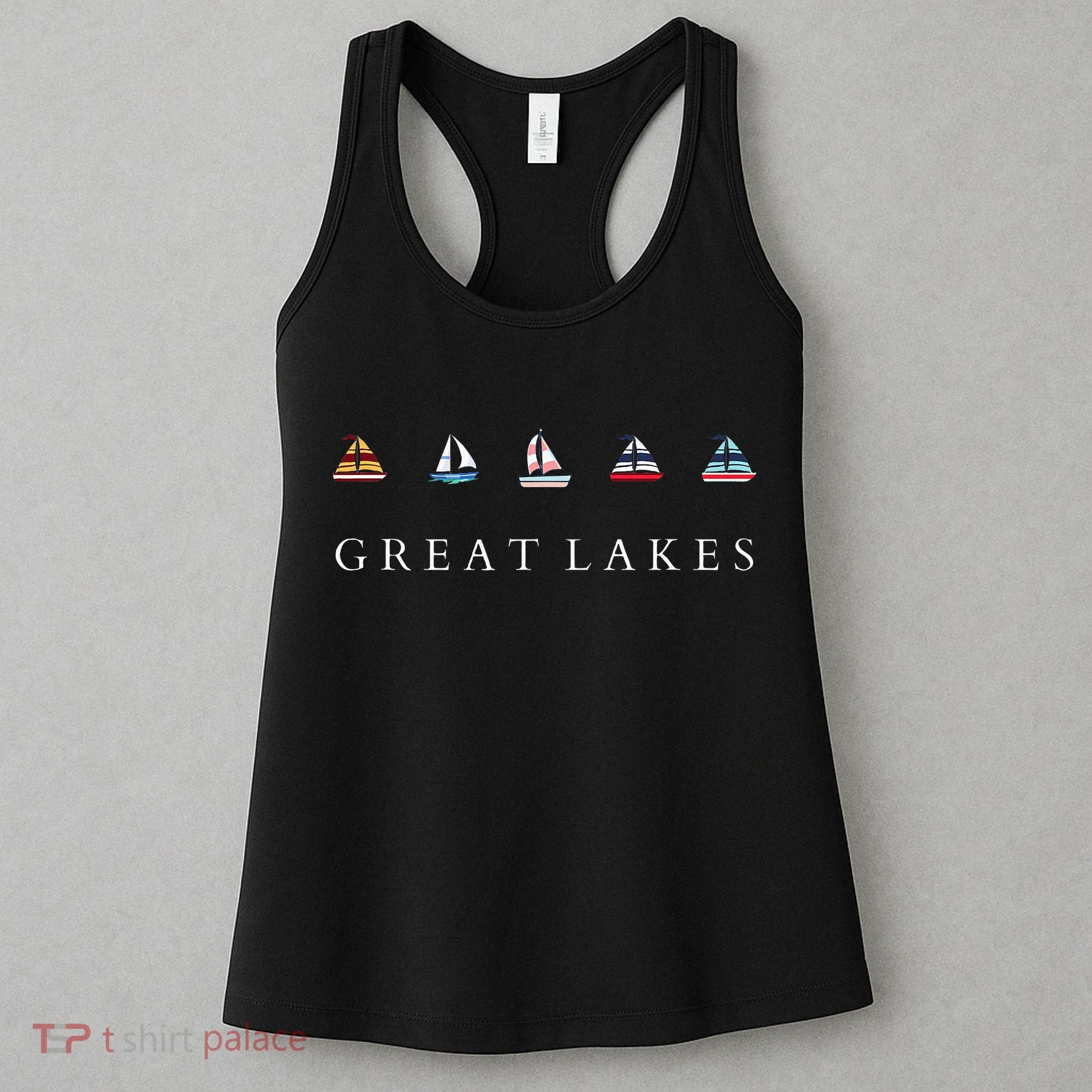 Great Lakes Sailing Americana Lake Michigan Lake Superior Women's Tank Top