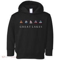 Great Lakes Sailing Americana Lake Michigan Lake Superior Toddler Hoodie thumb 0