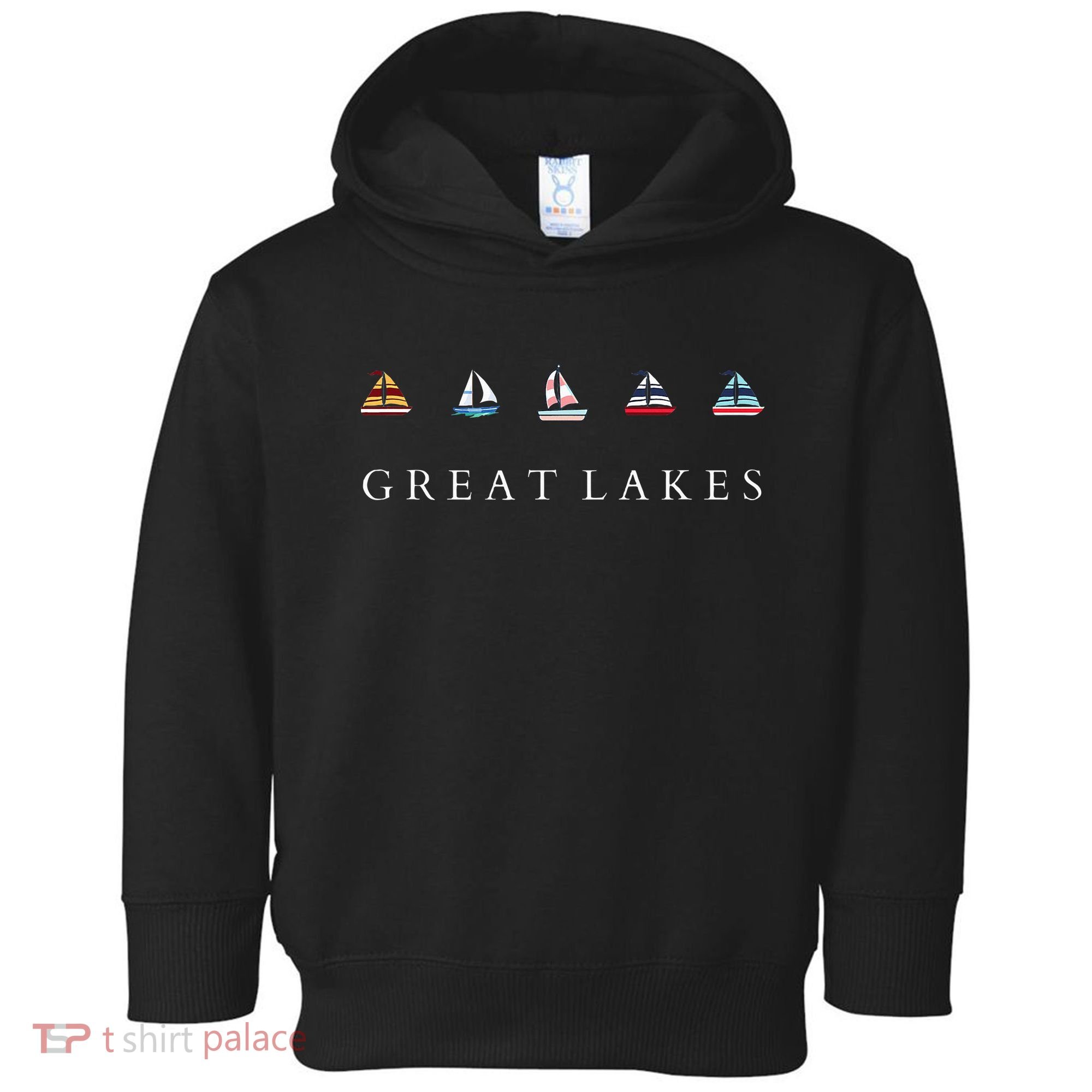 Great Lakes Sailing Americana Lake Michigan Lake Superior Toddler Hoodie