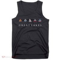 Great Lakes Sailing Americana Lake Michigan Lake Superior Tank Top thumb 0