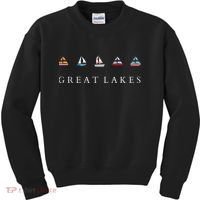Great Lakes Sailing Americana Lake Michigan Lake Superior Kids Sweatshirt thumb 0