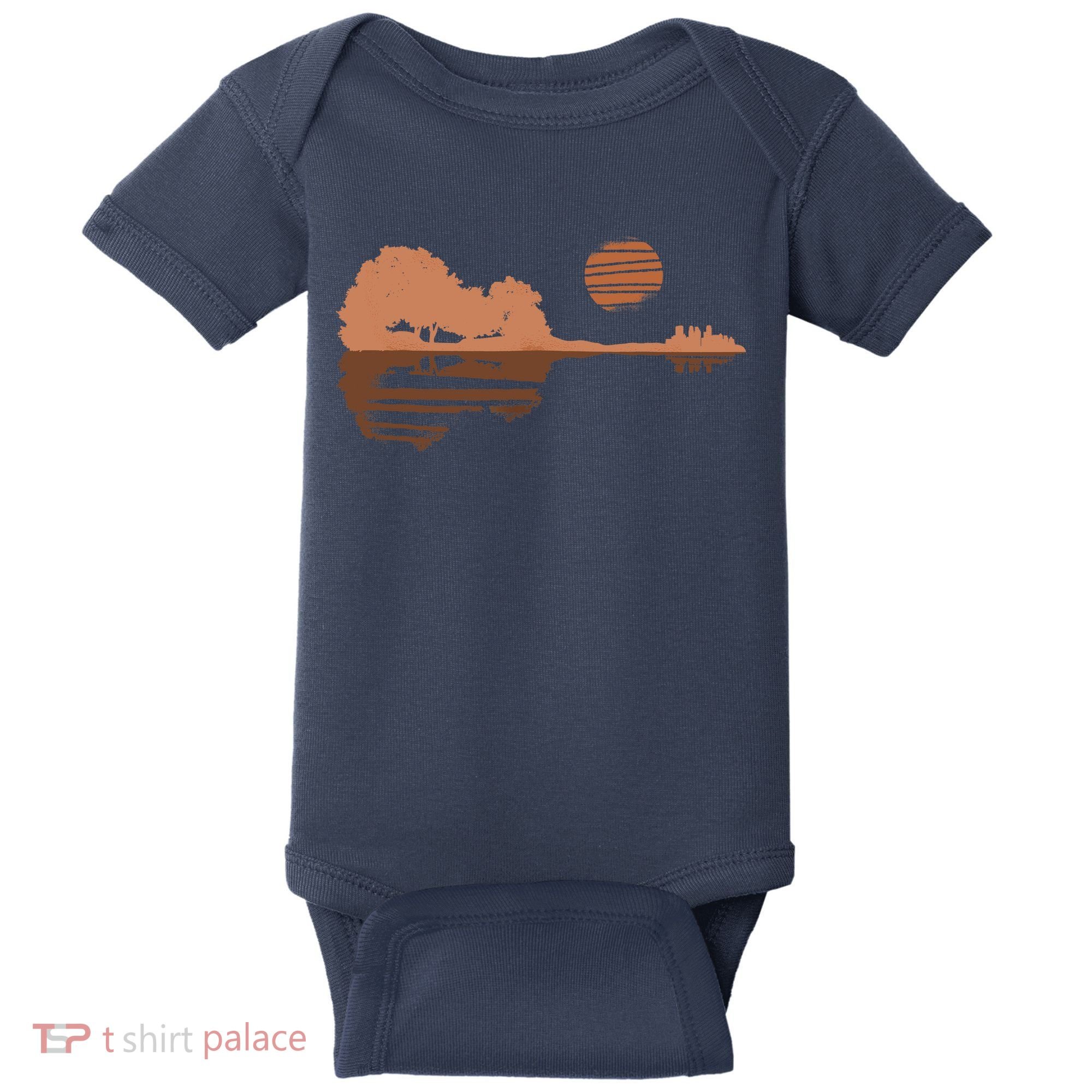 Guitar Lake Shadow Black History BLM Musician Guitarist Baby Bodysuit