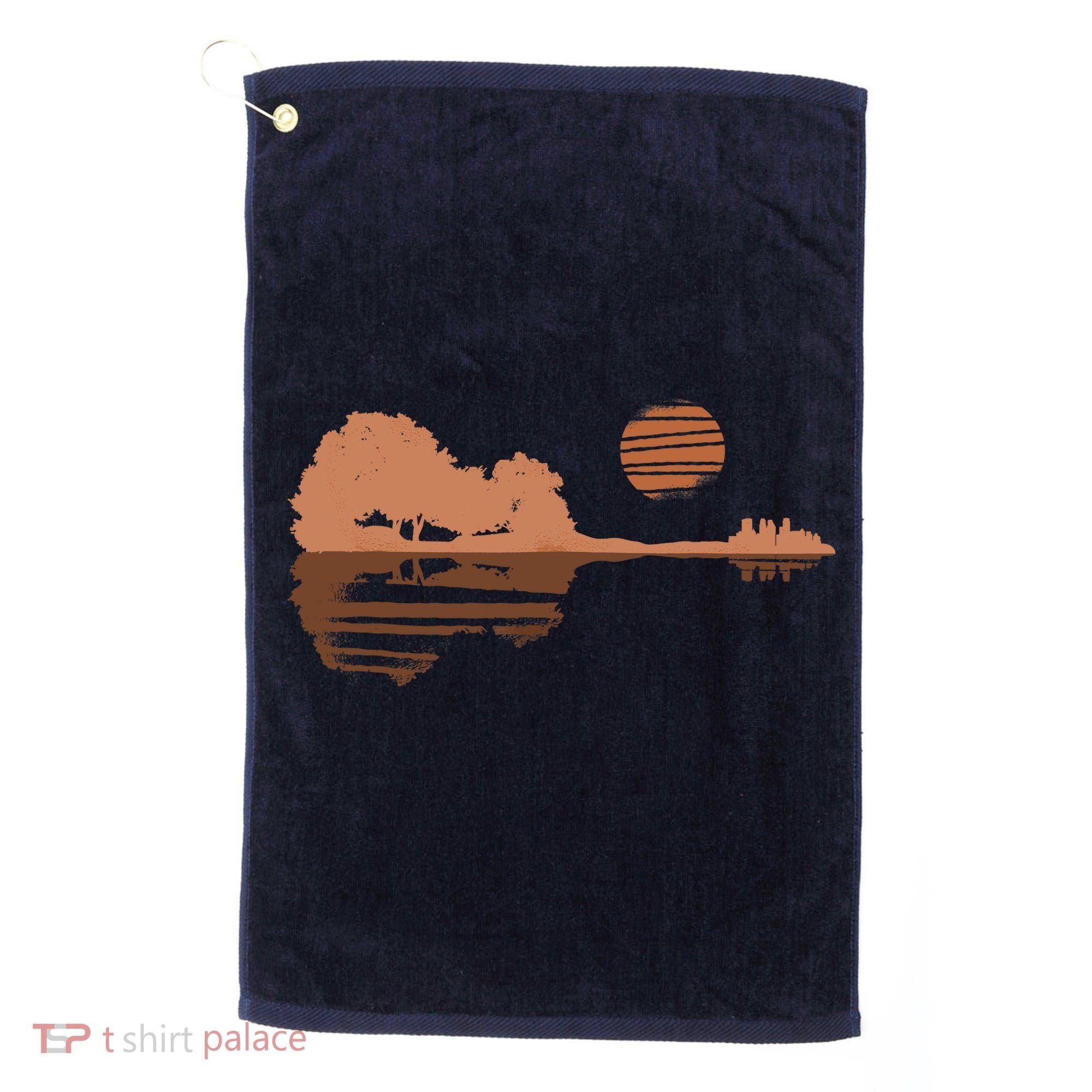 Guitar Lake Shadow Black History BLM Musician Guitarist Golf Towel