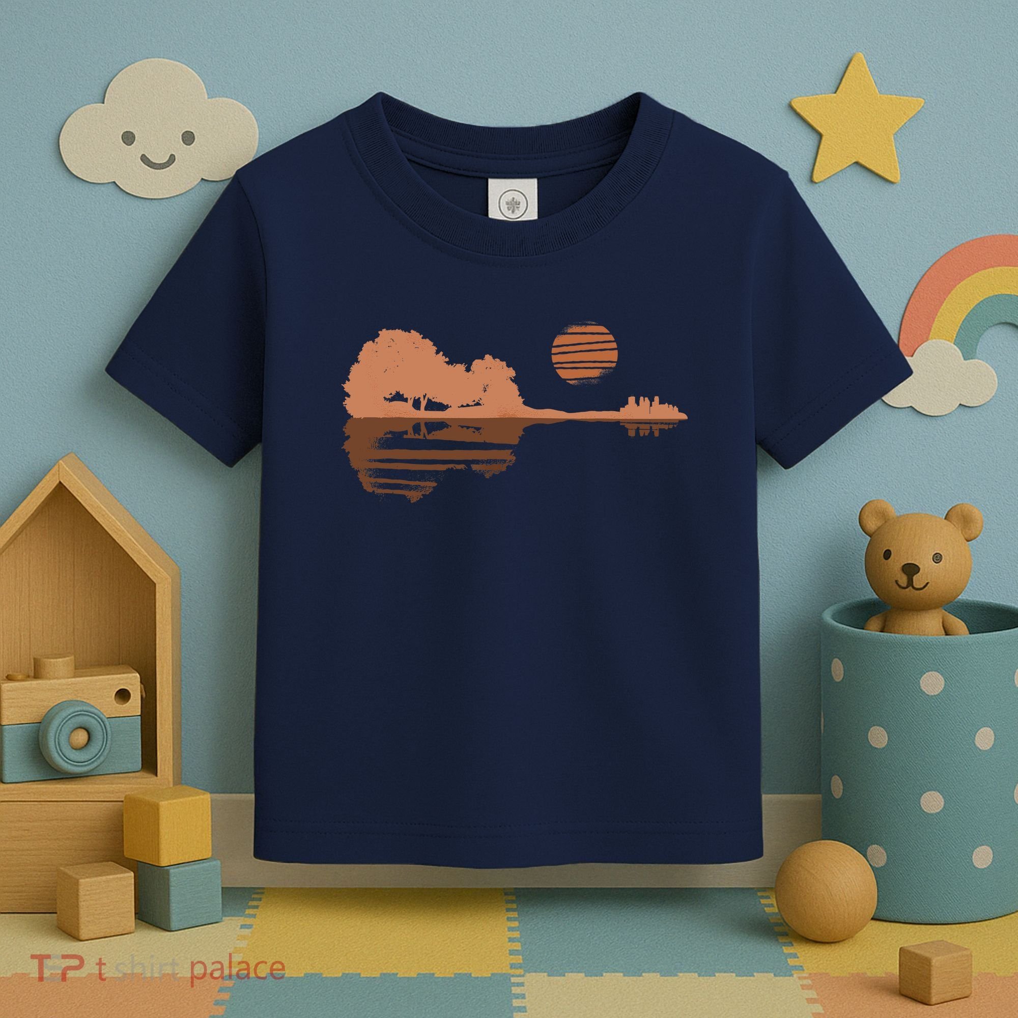 Guitar Lake Shadow Black History BLM Musician Guitarist Toddler T-Shirt