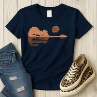 Guitar Lake Shadow Black History BLM Musician Guitarist Women's T-Shirt thumb 3