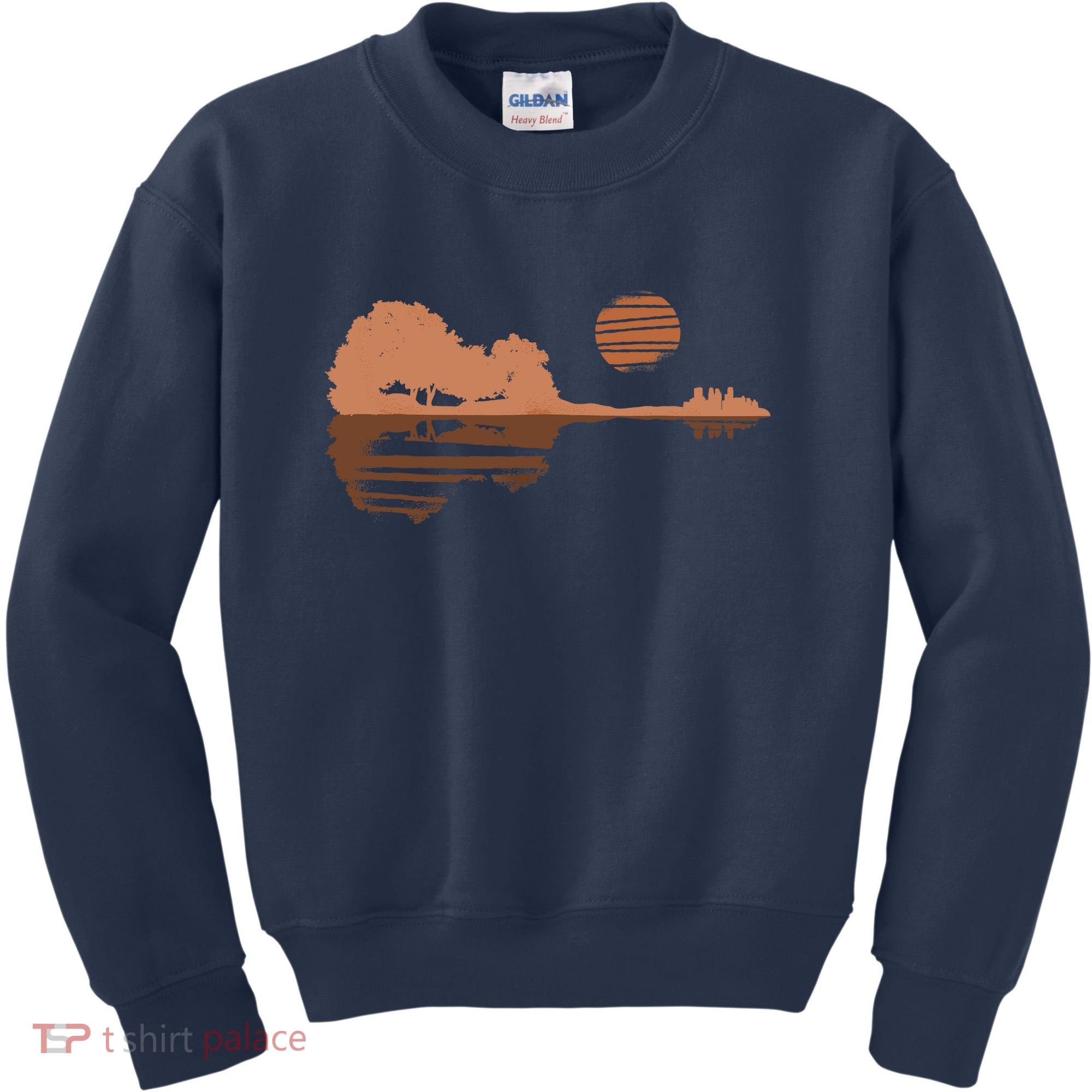 Guitar Lake Shadow Black History BLM Musician Guitarist Kids Sweatshirt