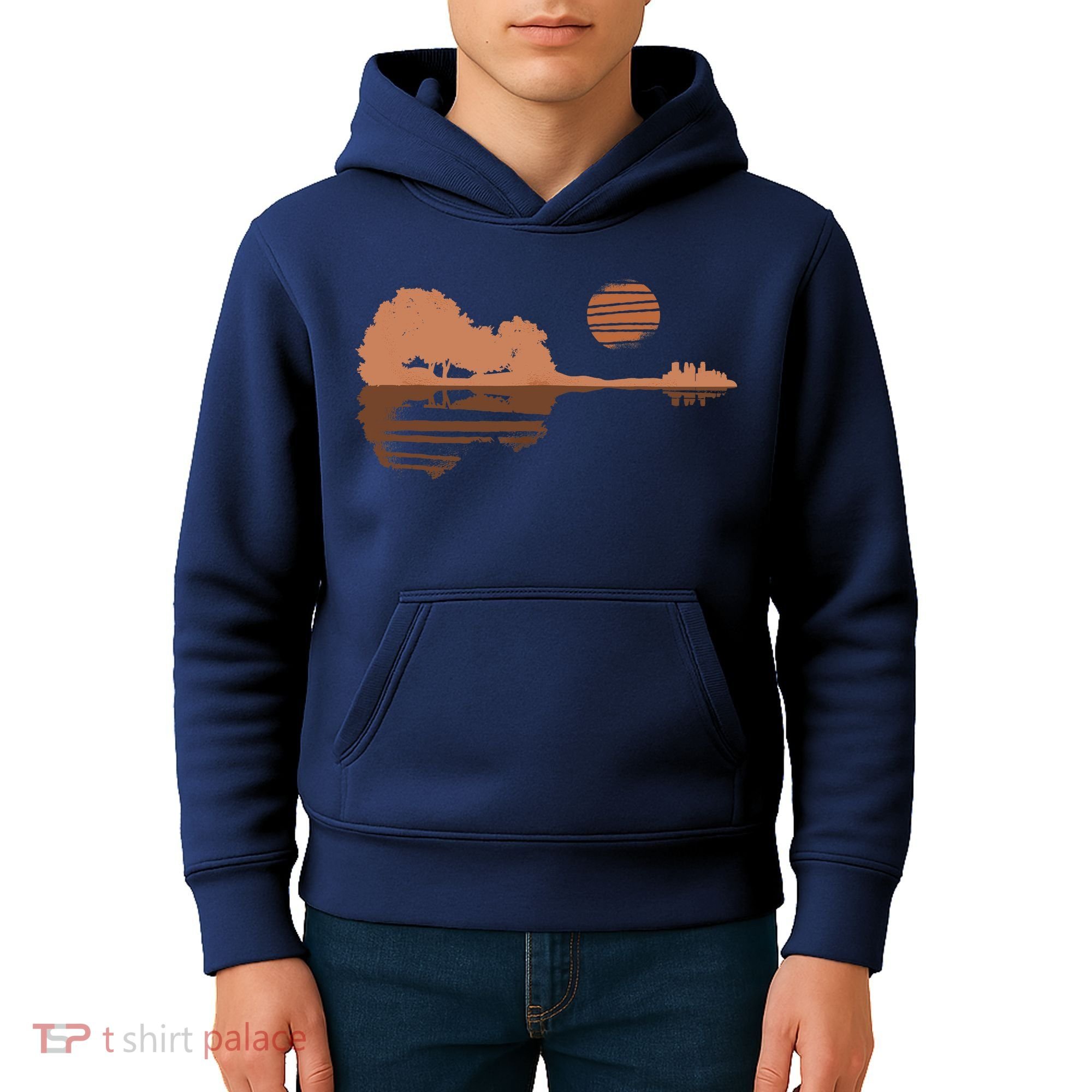 Guitar Lake Shadow Black History BLM Musician Guitarist Kids Hoodie