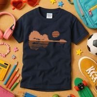 Guitar Lake Shadow Black History BLM Musician Guitarist Kids T-Shirt thumb 3