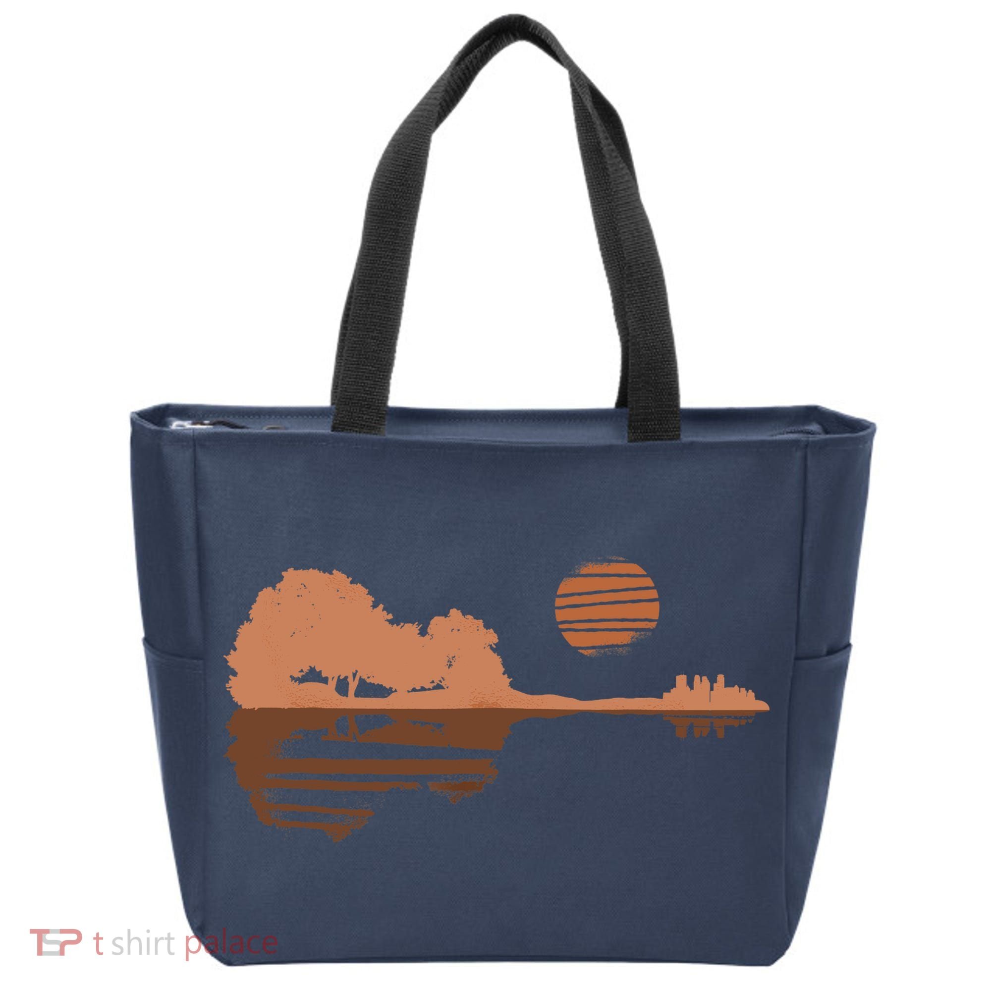 Guitar Lake Shadow Black History BLM Musician Guitarist Tote Bag