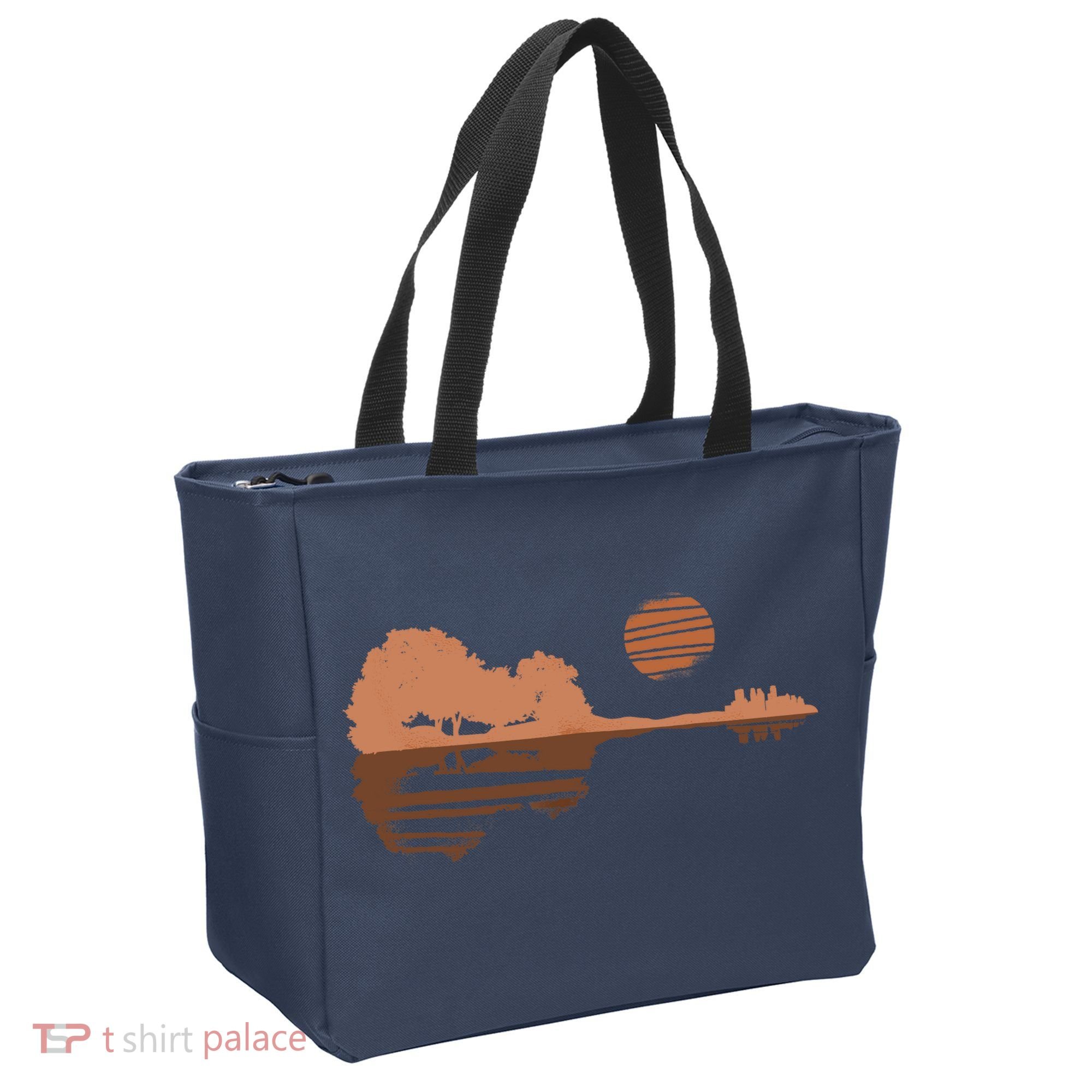 Guitar Lake Shadow Black History BLM Musician Guitarist Tote Bag