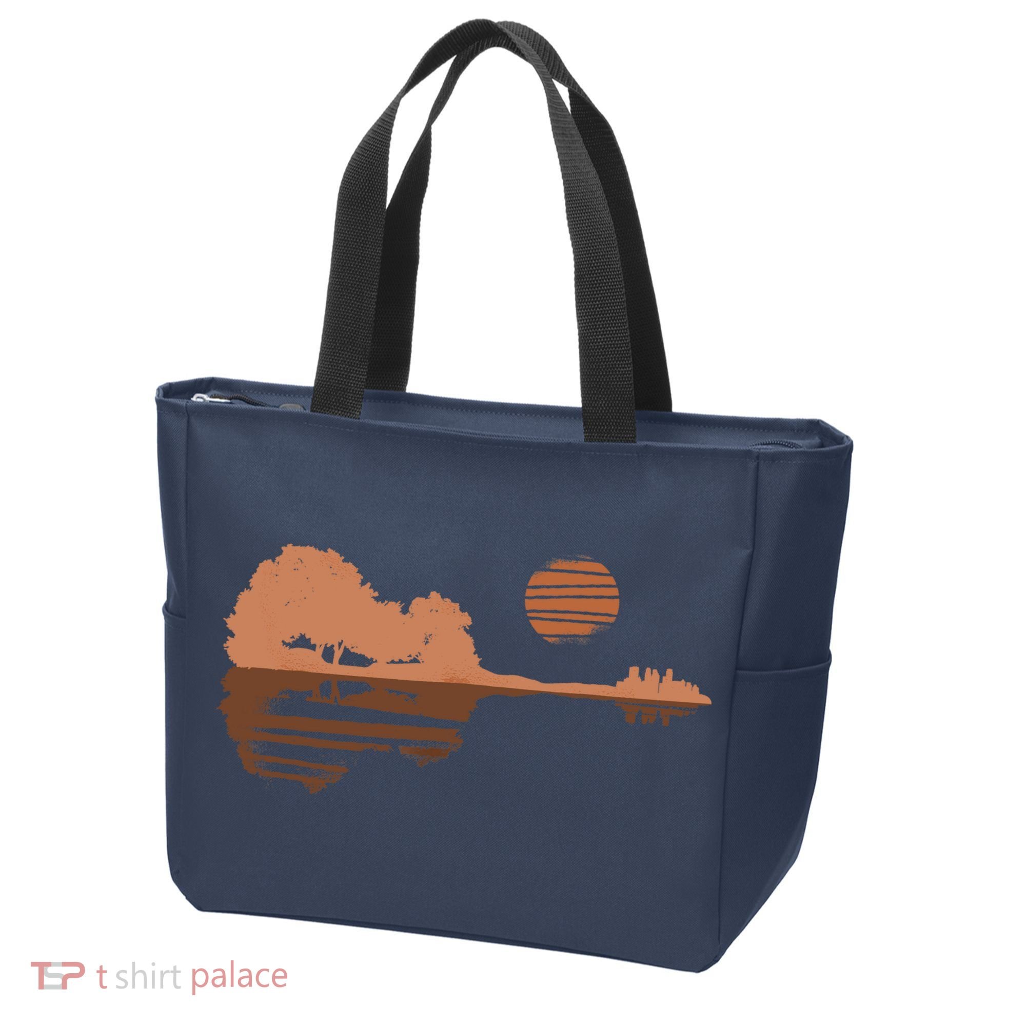 Guitar Lake Shadow Black History BLM Musician Guitarist Tote Bag
