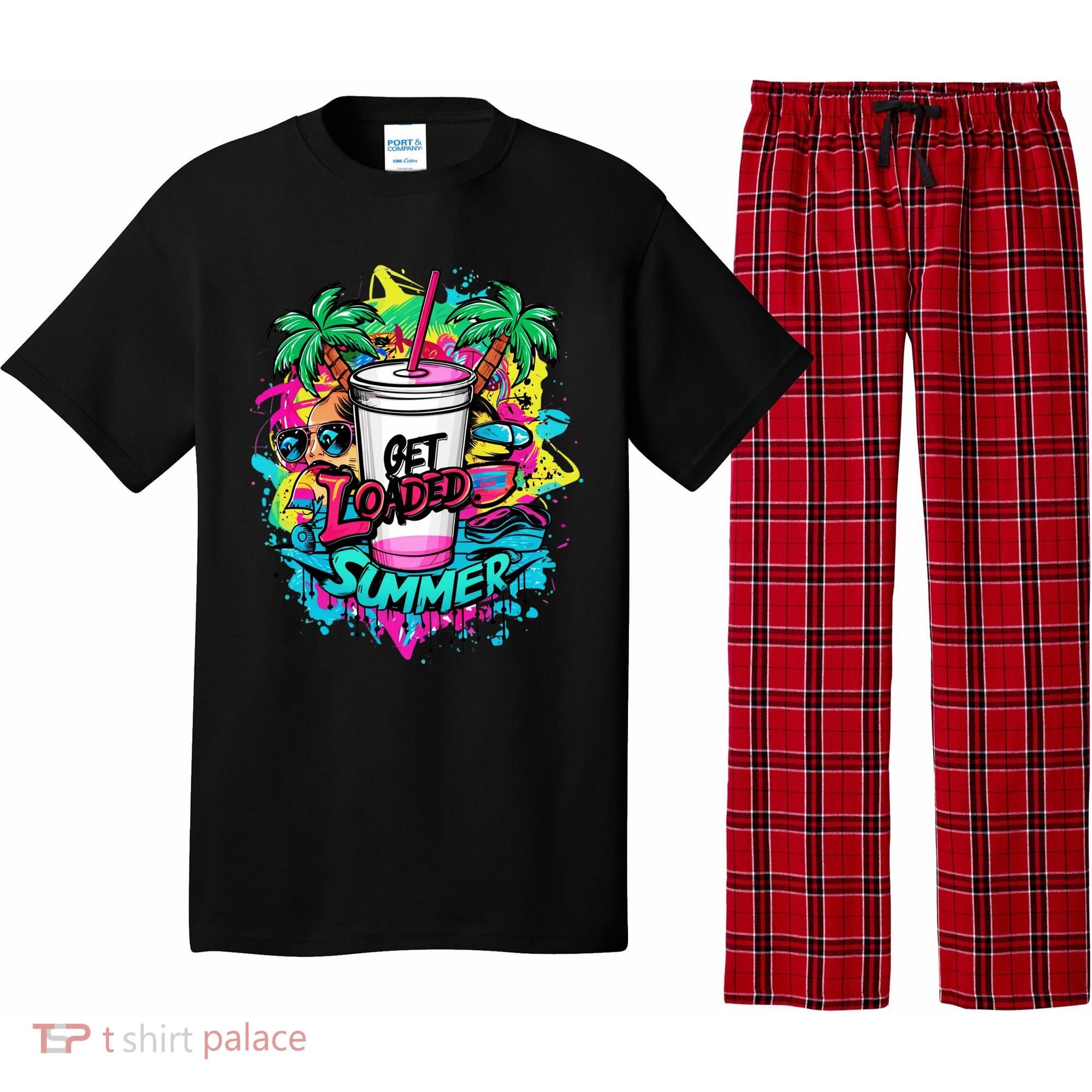 Get Loaded Summer Tea Junkie Ice Tea Dye Summer Vibes Gift Pajama Set