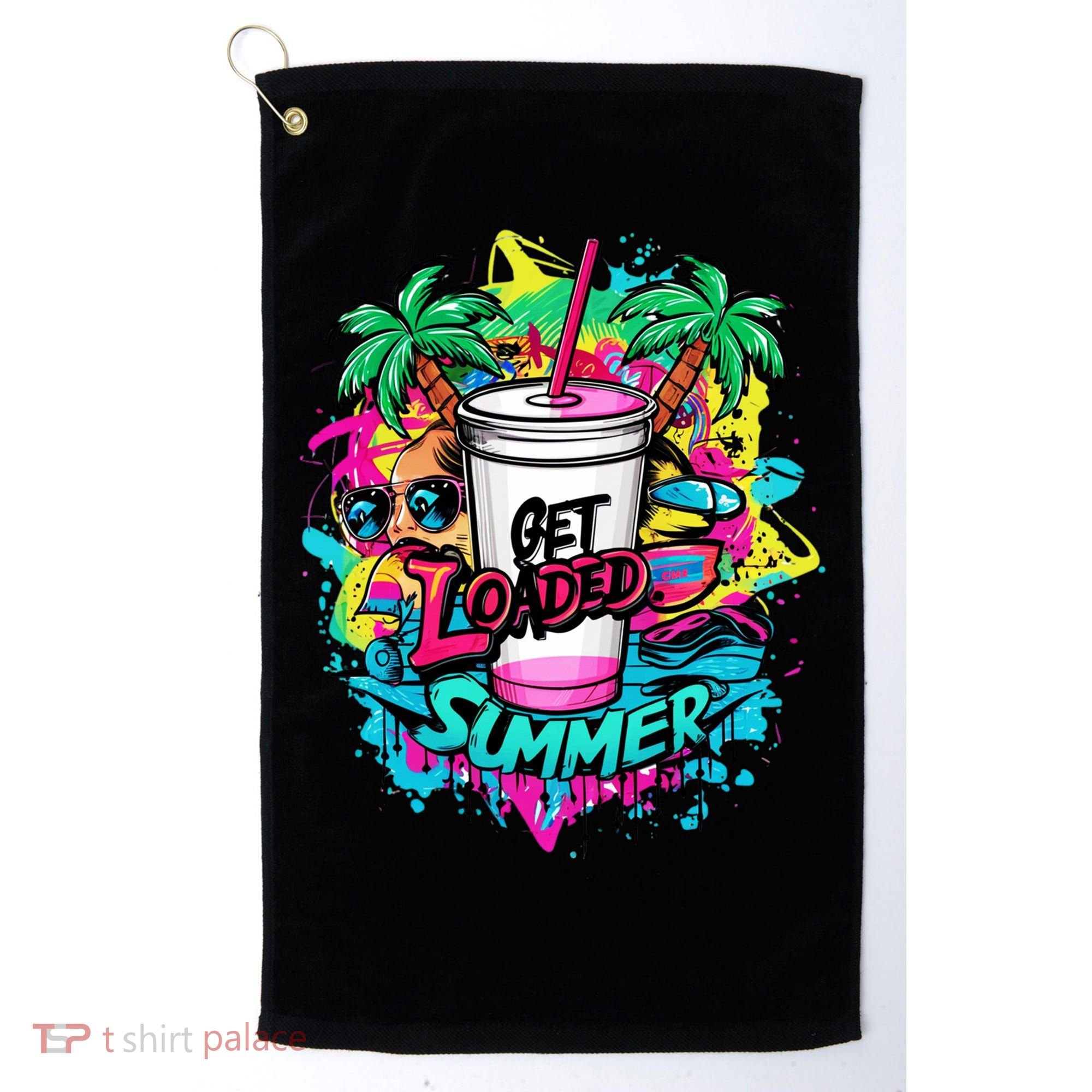 Get Loaded Summer Tea Junkie Ice Tea Dye Summer Vibes Gift Golf Towel