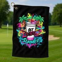 Get Loaded Summer Tea Junkie Ice Tea Dye Summer Vibes Gift Golf Towel thumb 1