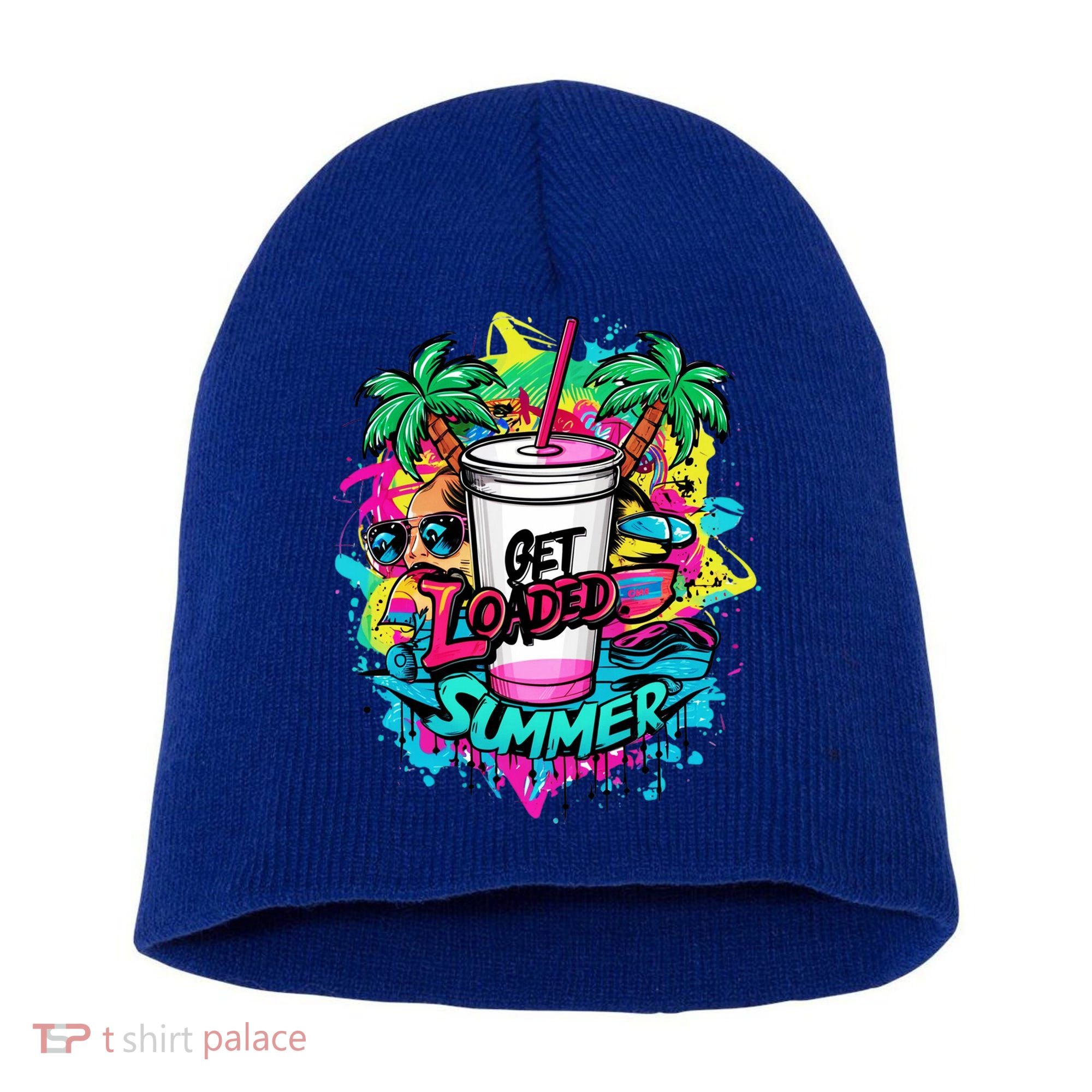 Get Loaded Summer Tea Junkie Ice Tea Dye Summer Vibes Gift Short Acrylic Beanie