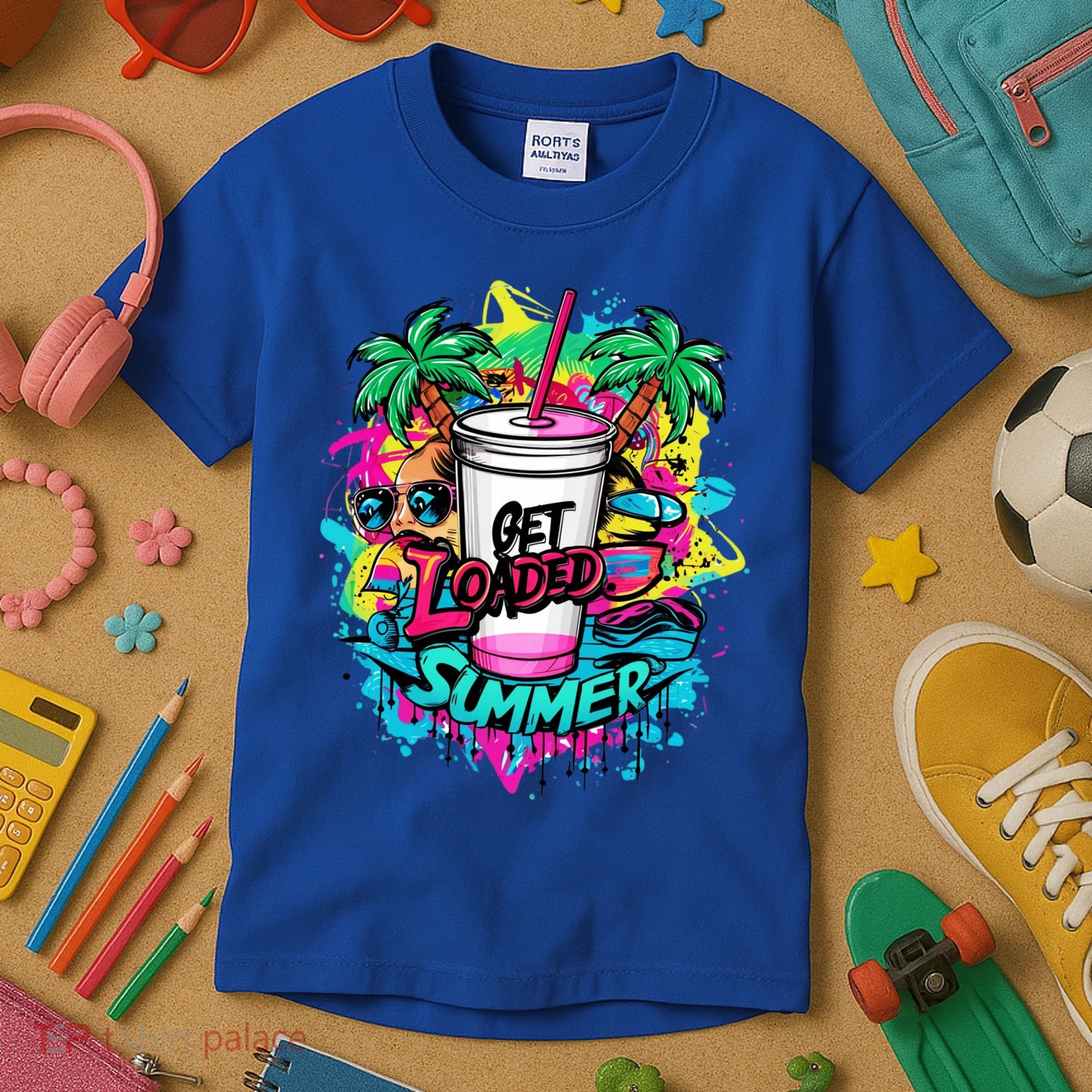 Get Loaded Summer Tea Junkie Ice Tea Dye Summer Vibes Gift Kids T-Shirt