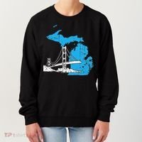 Great Lakes Shaped  Summer Michigan Mackinac Bridge Women's Sweatshirt thumb 0