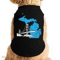 Great Lakes Shaped  Summer Michigan Mackinac Bridge Doggie Tank thumb 0