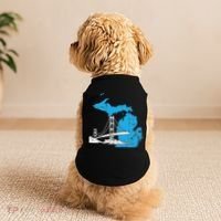 Great Lakes Shaped  Summer Michigan Mackinac Bridge Doggie Tank thumb 2