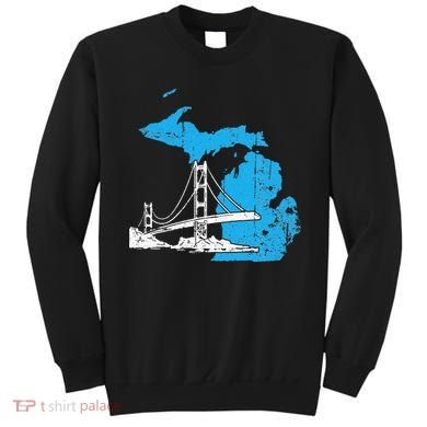 Great Lakes Shaped  Summer Michigan Mackinac Bridge Sweatshirt