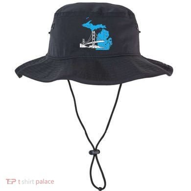 Great Lakes Shaped  Summer Michigan Mackinac Bridge Bucket Hat