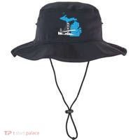 Great Lakes Shaped  Summer Michigan Mackinac Bridge Bucket Hat thumb 0
