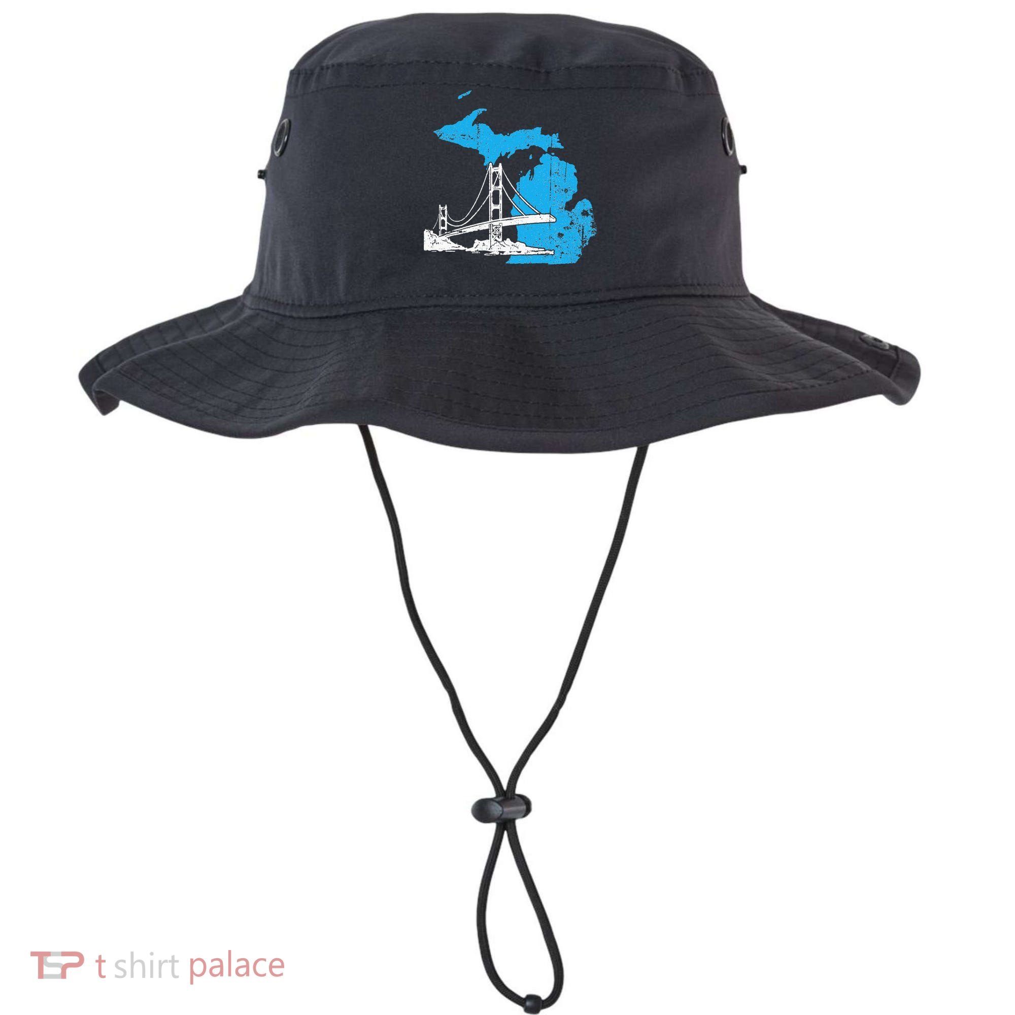 Great Lakes Shaped  Summer Michigan Mackinac Bridge Bucket Hat
