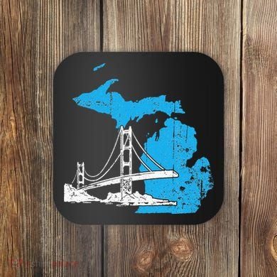 Great Lakes Shaped  Summer Michigan Mackinac Bridge Coaster