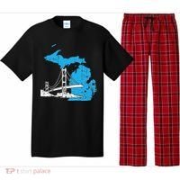 Great Lakes Shaped  Summer Michigan Mackinac Bridge Pajama Set thumb 0