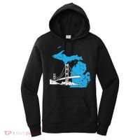 Great Lakes Shaped  Summer Michigan Mackinac Bridge Women's Hoodie thumb 0