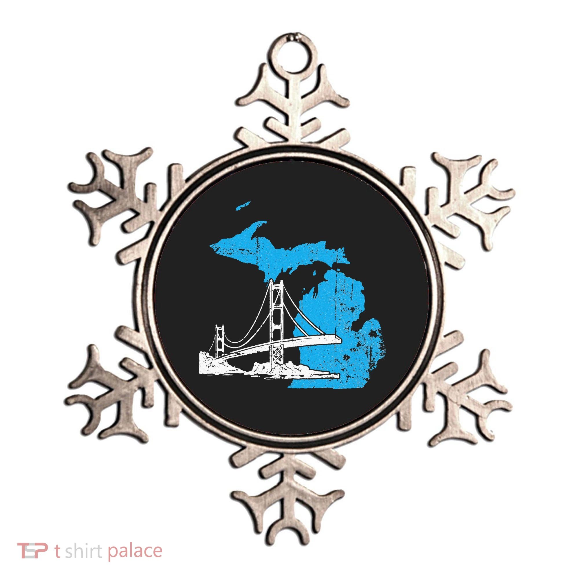Great Lakes Shaped  Summer Michigan Mackinac Bridge Ornament