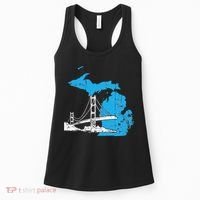 Great Lakes Shaped  Summer Michigan Mackinac Bridge Women's Tank Top thumb 0