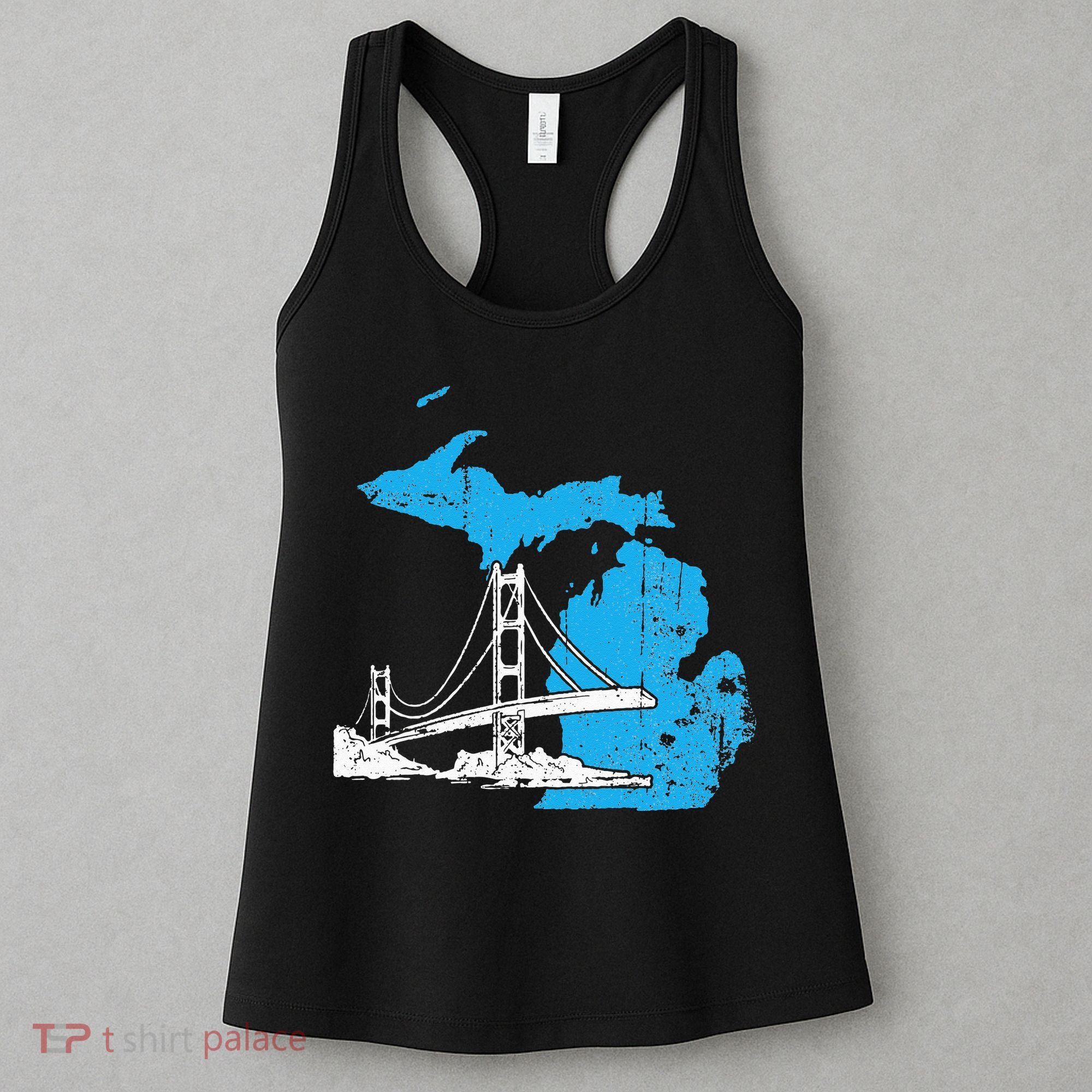 Great Lakes Shaped  Summer Michigan Mackinac Bridge Women's Tank Top