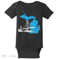 Great Lakes Shaped  Summer Michigan Mackinac Bridge Baby Bodysuit thumb 0
