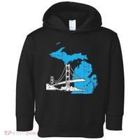 Great Lakes Shaped  Summer Michigan Mackinac Bridge Toddler Hoodie thumb 0