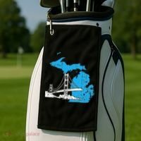 Great Lakes Shaped  Summer Michigan Mackinac Bridge Golf Towel thumb 2