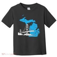 Great Lakes Shaped  Summer Michigan Mackinac Bridge Toddler T-Shirt thumb 0