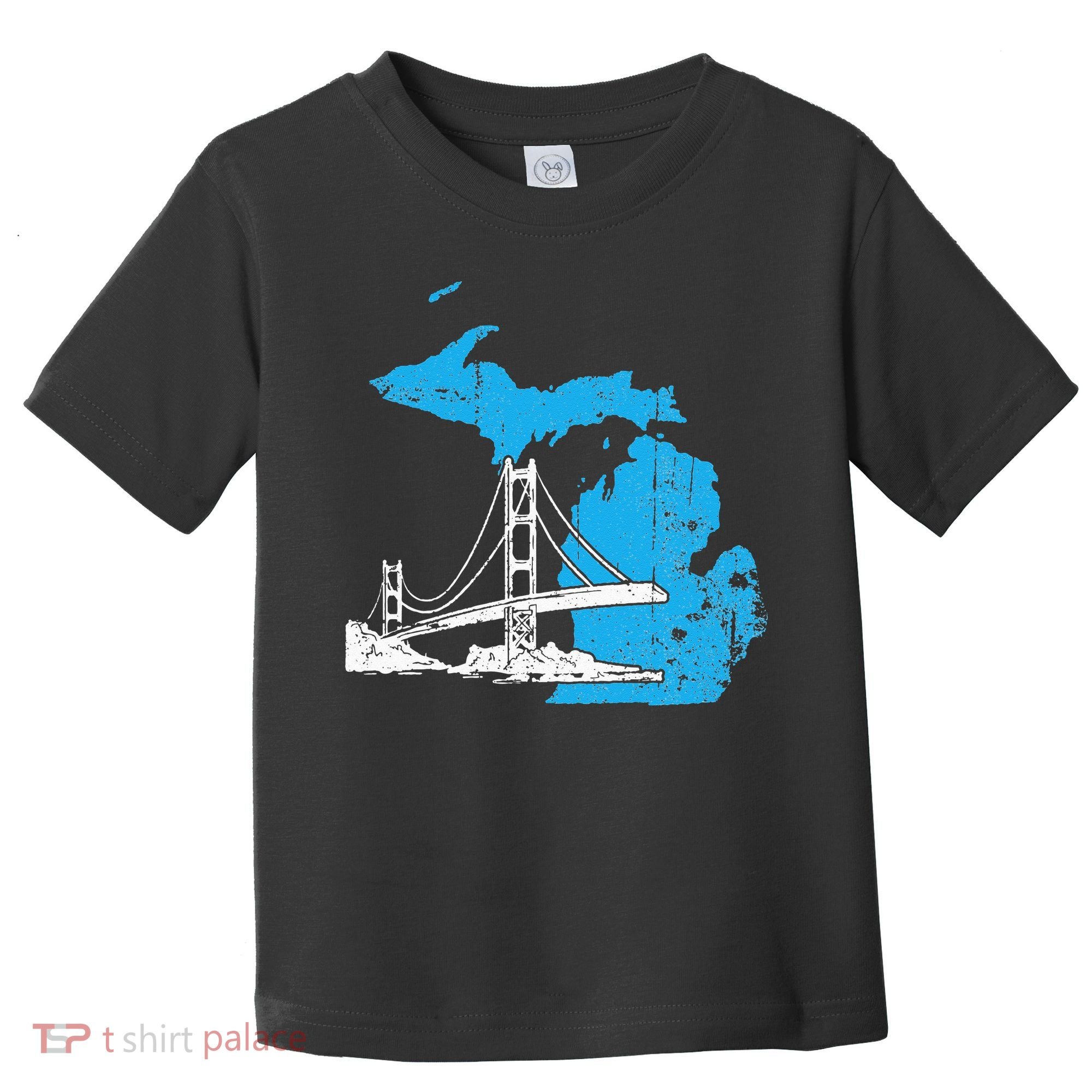 Great Lakes Shaped  Summer Michigan Mackinac Bridge Toddler T-Shirt