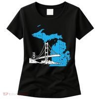 Great Lakes Shaped  Summer Michigan Mackinac Bridge Women's T-Shirt thumb 0