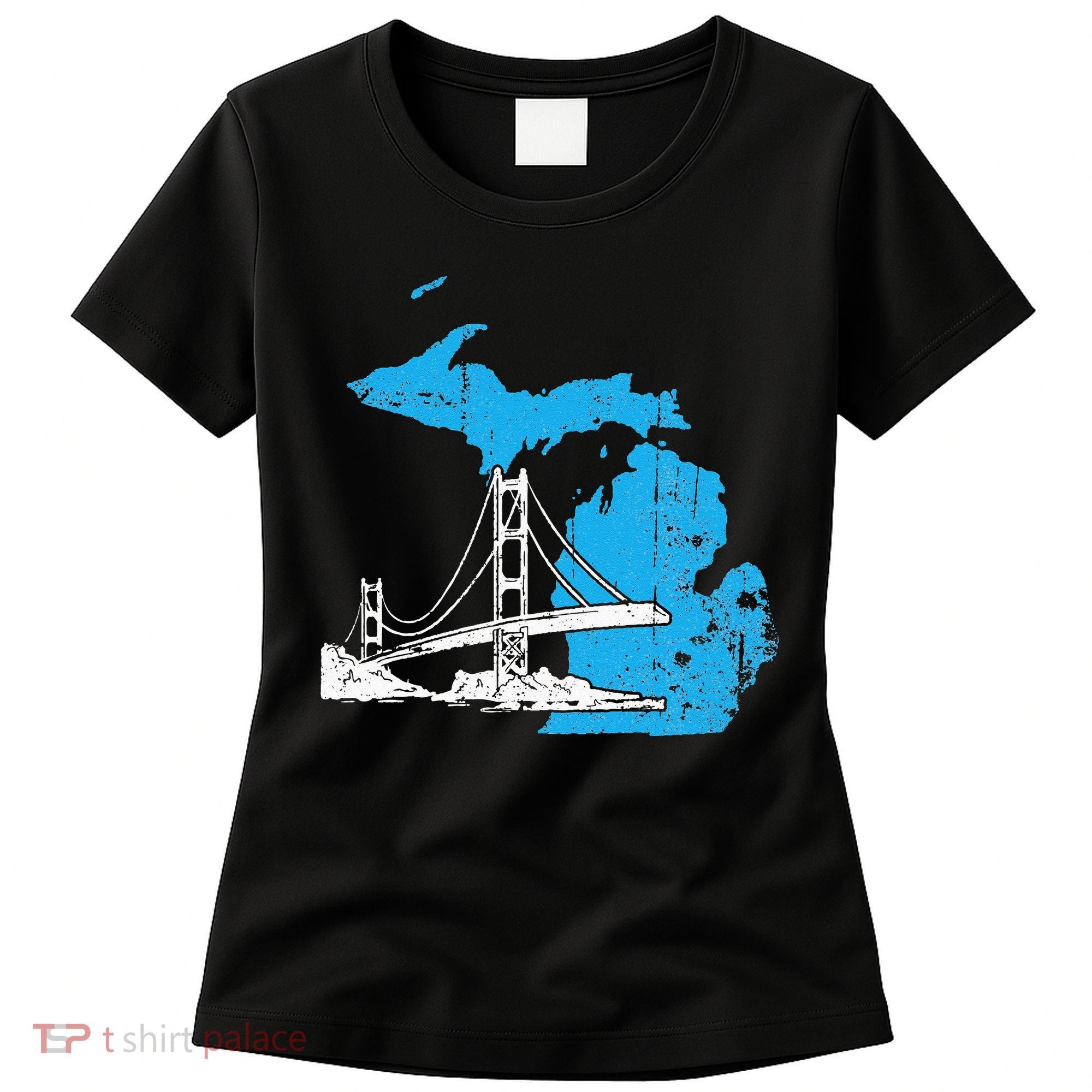 Great Lakes Shaped  Summer Michigan Mackinac Bridge Women's T-Shirt