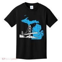 Great Lakes Shaped  Summer Michigan Mackinac Bridge Kids T-Shirt thumb 0