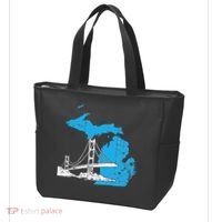 Great Lakes Shaped  Summer Michigan Mackinac Bridge Tote Bag thumb 3